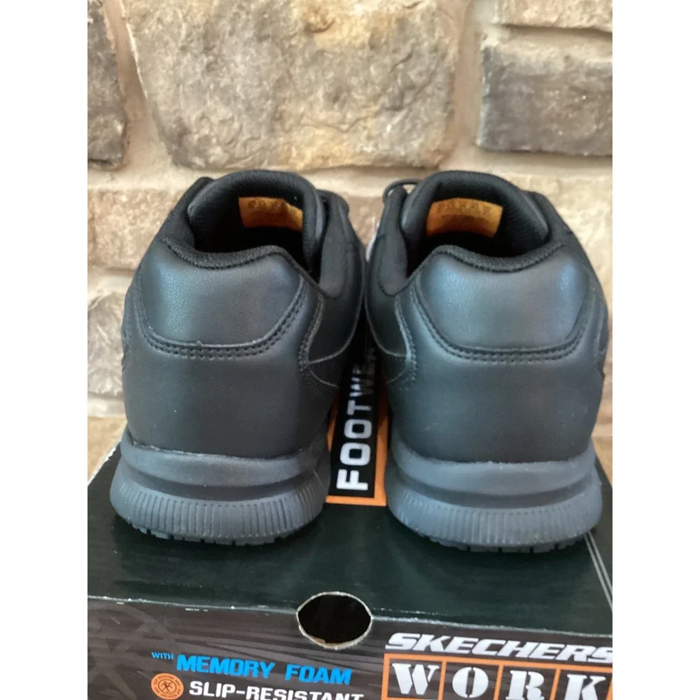 Skechers Work Nampa Osil Mens Size 10.5 WIDE Black Slip Resistant New